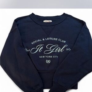 Grayson Threads Navy Blue Crew Neck Sweater